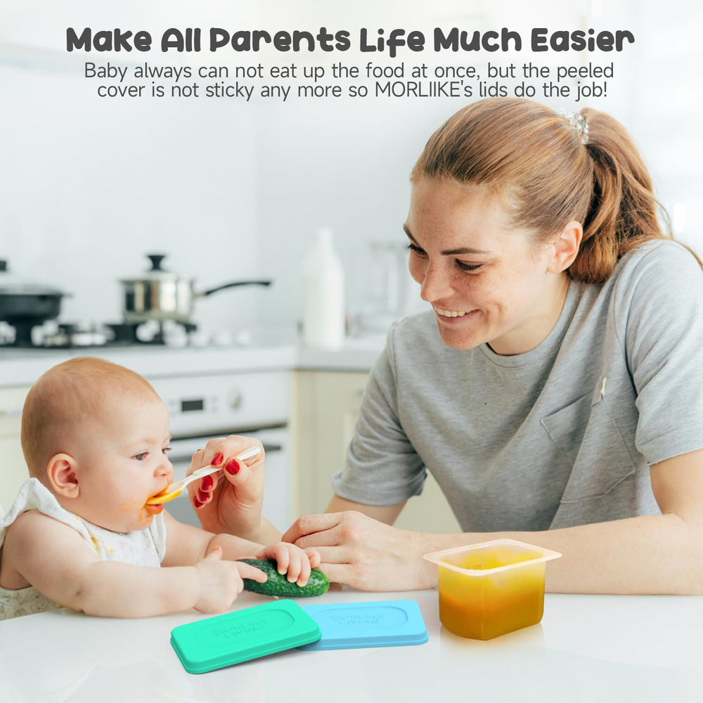 Morlike Living gerber-compatible lids closeup illustrating tub compatibility