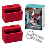MORLIKE LIVING red silicone buckle cover keeps kids from unbuckling in car seats.
