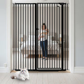 Mornyray 57-inch pet gate extra tall doorway prevents jumping pets.