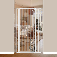 Mornyray 57inch extra tall cat gate height blocks jumpers in doorways