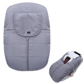 Mornyray Winter Baby Car Seat Cover on car seat provides cozy warmth for newborns.