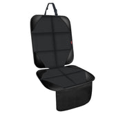 MORROLS car seat protector with top-rest straps keeps the seat secure during trips.
