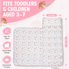 Close-up of Morxy nap mat pillow insert showing cozy support.