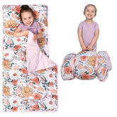 Morxy nap mat roll-up with pillow: portable sleep solution for daycares and travel.