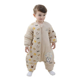 Mosebears baby sleep sack with legs in front view offers cozy warmth for cooler nights.