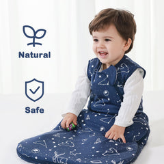 Mosebears sleep sack with 2-way zipper enables easy diaper changes