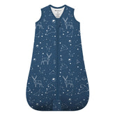 Mosebears Sleep Sack Navy top view highlights cozy organic cotton warmth for baby nights