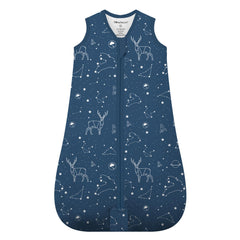 Mosebears Sleep Sack Navy top view highlights cozy organic cotton warmth for baby nights