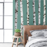 MOSITU 70-inch birch tree wall decal provides a dramatic forest backdrop for any room.