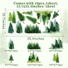 MOSITU pine tree wall decor for living rooms and bedrooms with watercolor glow