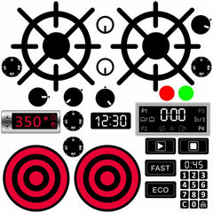 MOSITU play kitchen decals stove burners for imaginative pretend cooking.