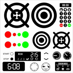 MOSITU play kitchen stove burner stickers add realistic play scenes and color