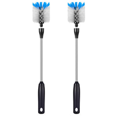 MOSOLAN bottle brush long handle provides comfortable reach for tall bottles.