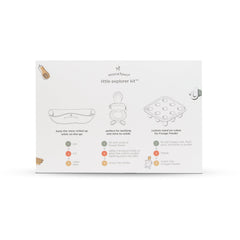 Moss and Fawn Little Explorer Kit Gather and Roll Bib captures spills