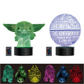 MOSSOM Star Wars lamp with two bases delivers vivid 3D illusion for kids' rooms