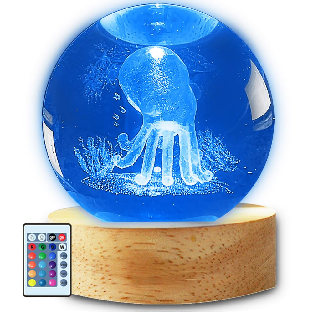 MOSSSH octopus night light glows softly for a cozy teen bedroom ambiance.