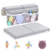 Mostop bath kneeler and elbow rest set in tub provides cushioned knee support during baths.