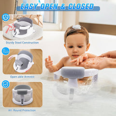 Mostop bath seat showing non-slip padding for added baby safety
