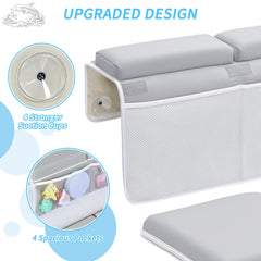 Mostop elbow rest with suction cups demonstrates secure, non-slip bath support.