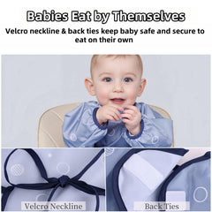 MOTEERLLU bib attached to highchair for mess-free family meals