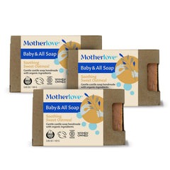 Motherlove Baby & All Soap trio pack for gentle cleansing of baby's skin