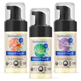 Motherlove Baby & All Soap travel-pack bottles for on-the-go gentle cleansing.