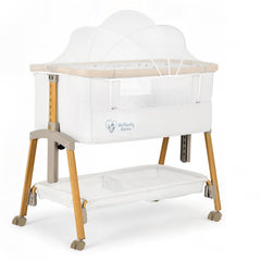 Motherly Haven bassinet with breathable mesh sides for airy sleep