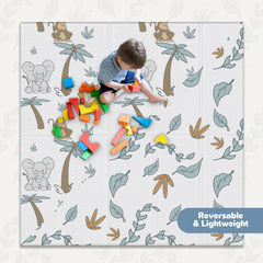 Motherly Haven Safari Play Mat reversible design offers two stylish looks.