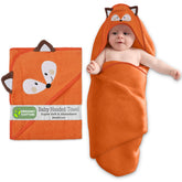 Mother's Choice organic baby hooded towel closeup shows ultra-soft cotton for gentle drying