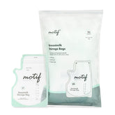 Motif Medical breastmilk bag with easy pour spout demonstrates precise pouring for convenient feed prep.