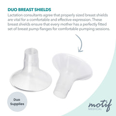 Motif Medical Duo flange fit on skin to reduce discomfort during pumping.