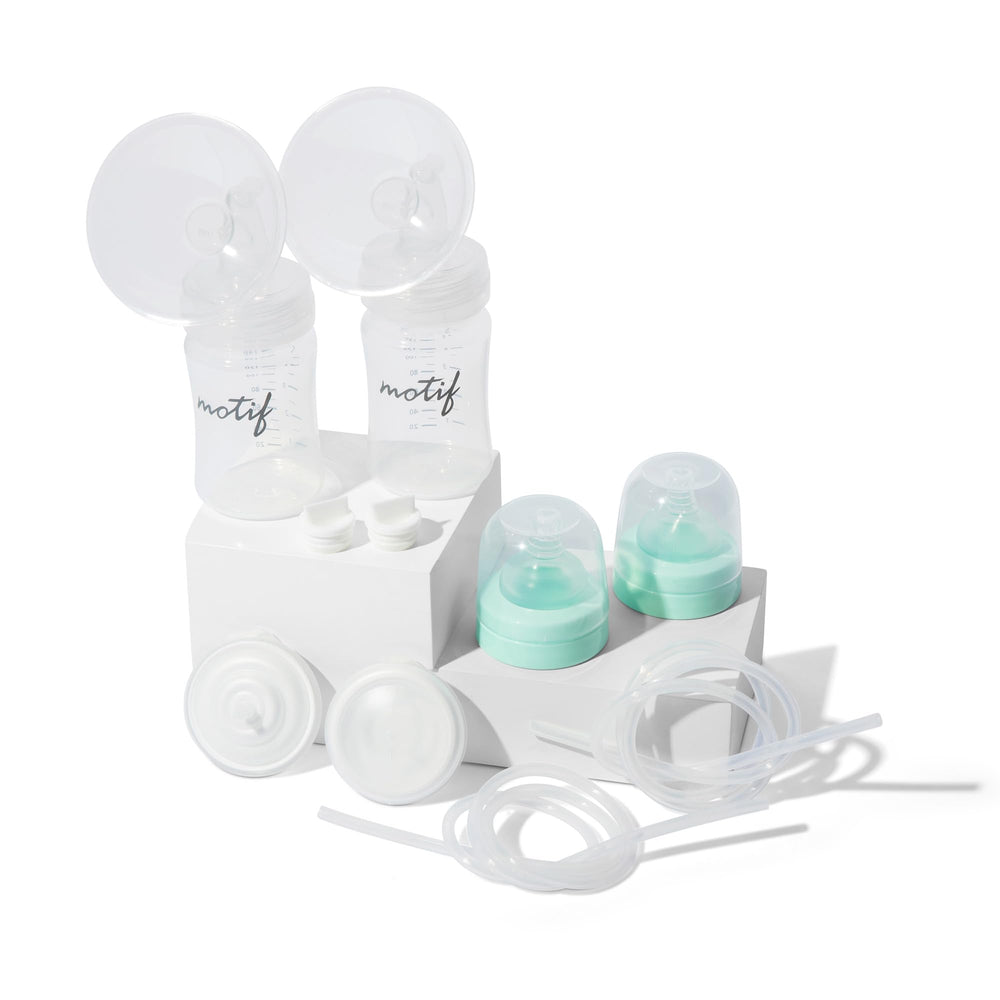 Motif Medical Luna bottles and nipples kit promotes clean, reliable pumping sessions.