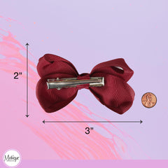 Motique Burgundy bow detail shows scale and shine for coordinate-ready styling.