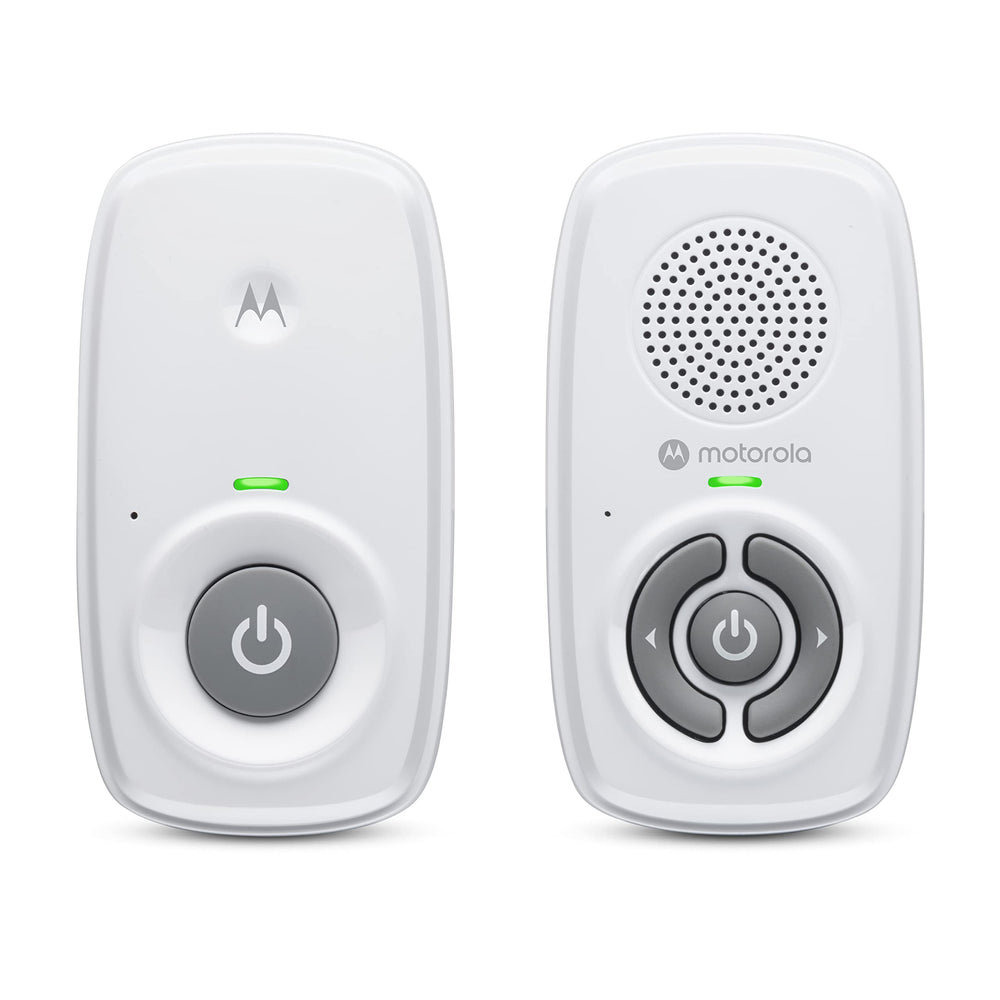 Motorola Nursery AM21 parent unit on for easy room-to-room listening.