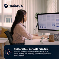 Motorola Nursery night light provides a soft glow during late night checks.