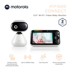 Motorola Nursery PIP1500 camera view lets you monitor from anywhere with secure Wi-Fi.