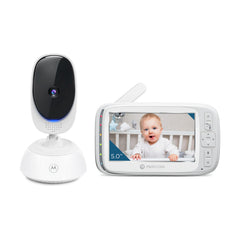 Motorola Nursery VM75 camera provides a clear view for safe, on-demand monitoring.