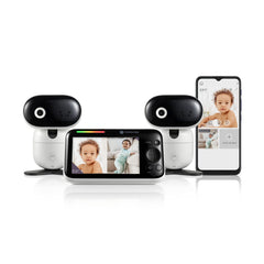 Motorola Nursery WiFi Video Monitor with two cameras provides a clear view on the 5 inch screen