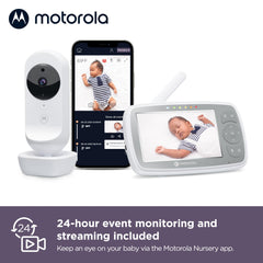 Motorola VM44 camera view demonstrates pan/tilt capability for full room view