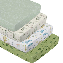 Moukeren ink wash dinosaur crib sheets pattern 1 offers high contrast visuals and cozy comfort for naps.