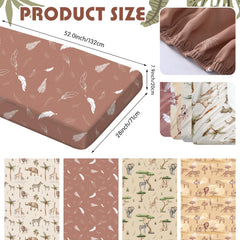 Moukeren tropical animals crib sheet pattern 2 offers breathable microfiber for naps.