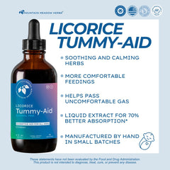 Mountain Meadow Herbs Licorice Tummy-Aid dropper ready for gentle tummy soothing