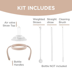 MOYUUM bottle with detachable beige handle for easy toddler grasp.