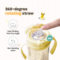 MOYUUM sippy cup with cross-cut straw, spill protection on the go