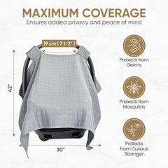 MOZAH universal-fit car seat cover securing to most seats.