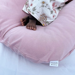 MOZAH slipcover with no zipper prioritizes baby safety and comfy lounging.