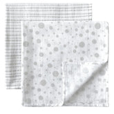 MOZAH Organic Muslin Swaddle Stripes-Dots 2-pack offers breathable newborn comfort