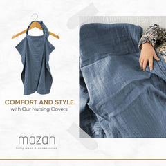 MOZAH nursing cover terry pockets assist quick spill cleanup.