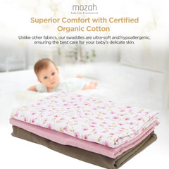 MOZAH swaddle baby sleep lifestyle: natural drape and soft texture ideal for cozy swaddles.