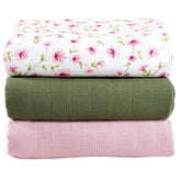 MOZAH swaddle pink pack3 hero: ultra-soft breathable muslin for cozy newborn cuddles.